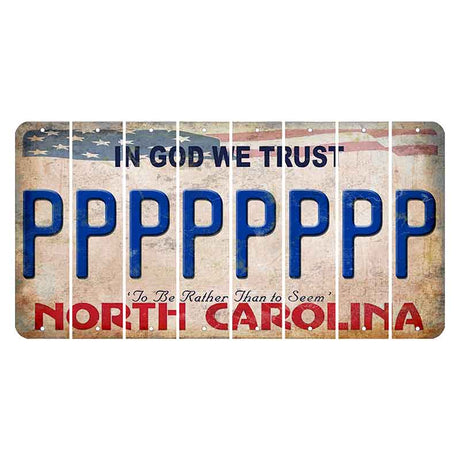 North Carolina In God We Trust Cut License Plate Strips (Set of 8) P