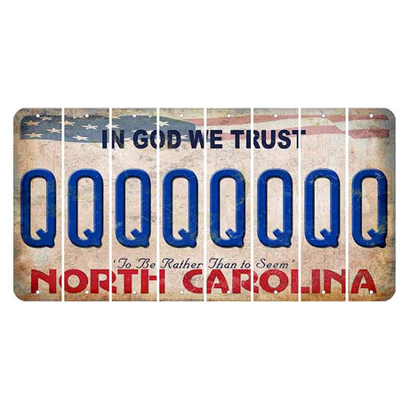 North Carolina In God We Trust Cut License Plate Strips (Set of 8) Q