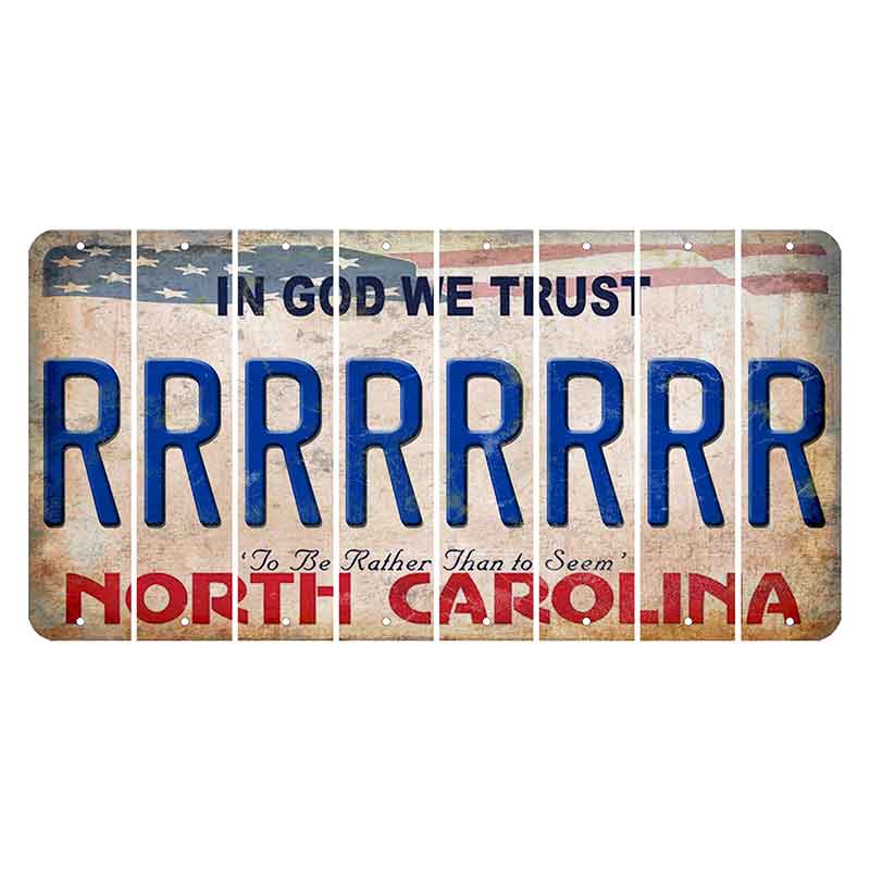 North Carolina In God We Trust Cut License Plate Strips (Set of 8) R