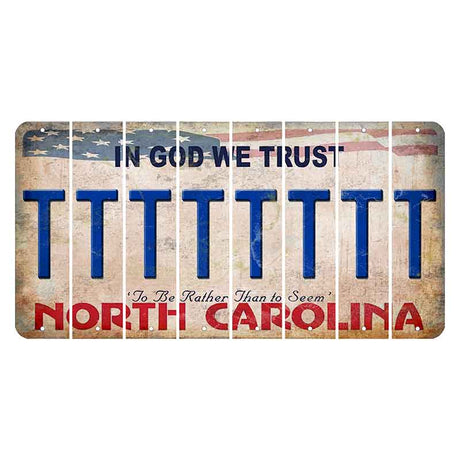 North Carolina In God We Trust Cut License Plate Strips (Set of 8) T