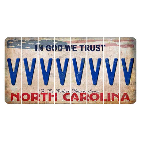 North Carolina In God We Trust Cut License Plate Strips (Set of 8) V