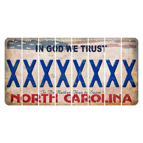 North Carolina In God We Trust Cut License Plate Strips (Set of 8) X