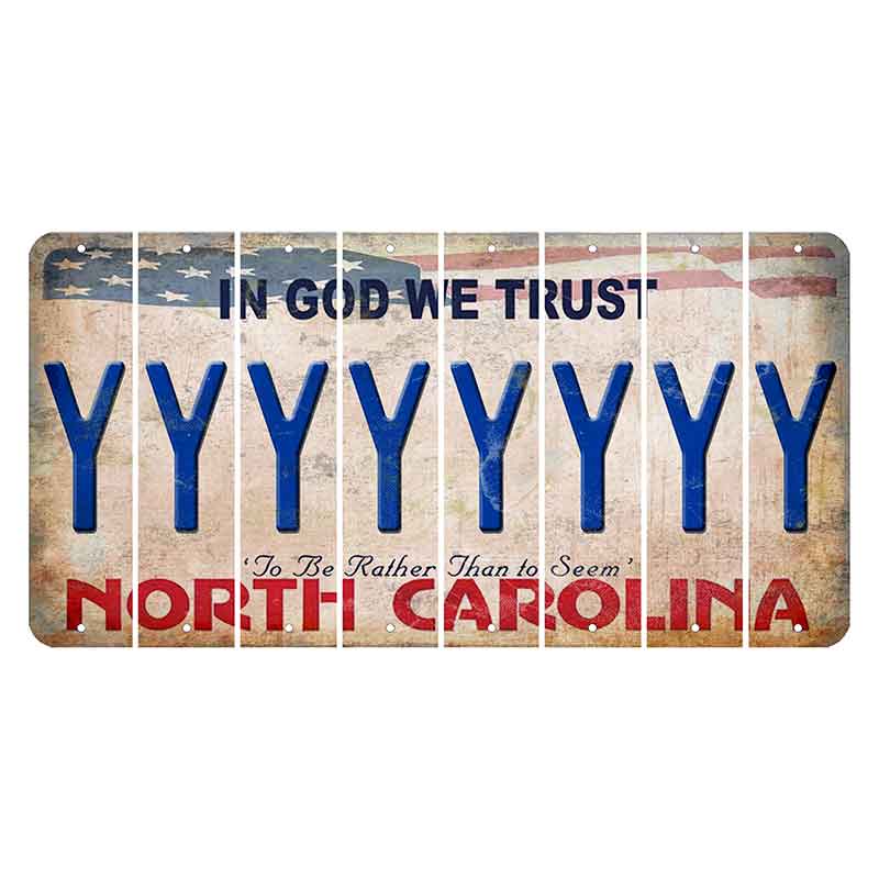 North Carolina In God We Trust Cut License Plate Strips (Set of 8) Y