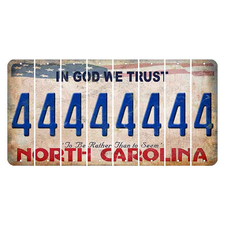 North Carolina In God We Trust Cut License Plate Strips (Set of 8) 4