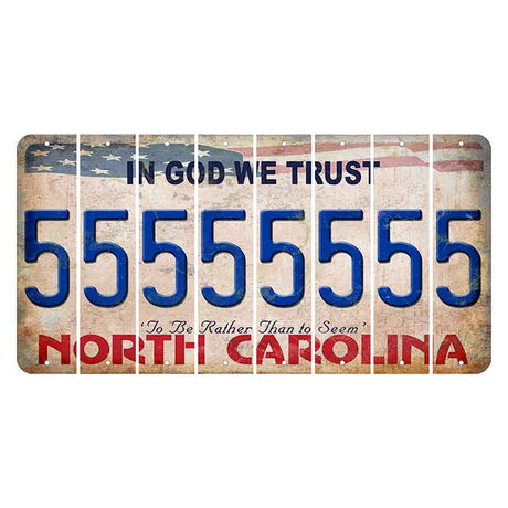 North Carolina In God We Trust Cut License Plate Strips (Set of 8) 5