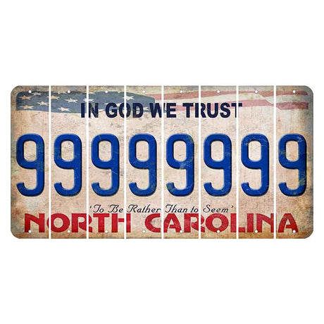 North Carolina In God We Trust Cut License Plate Strips (Set of 8) 9