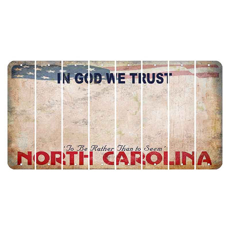 North Carolina In God We Trust Cut License Plate Strips (Set of 8) Blank