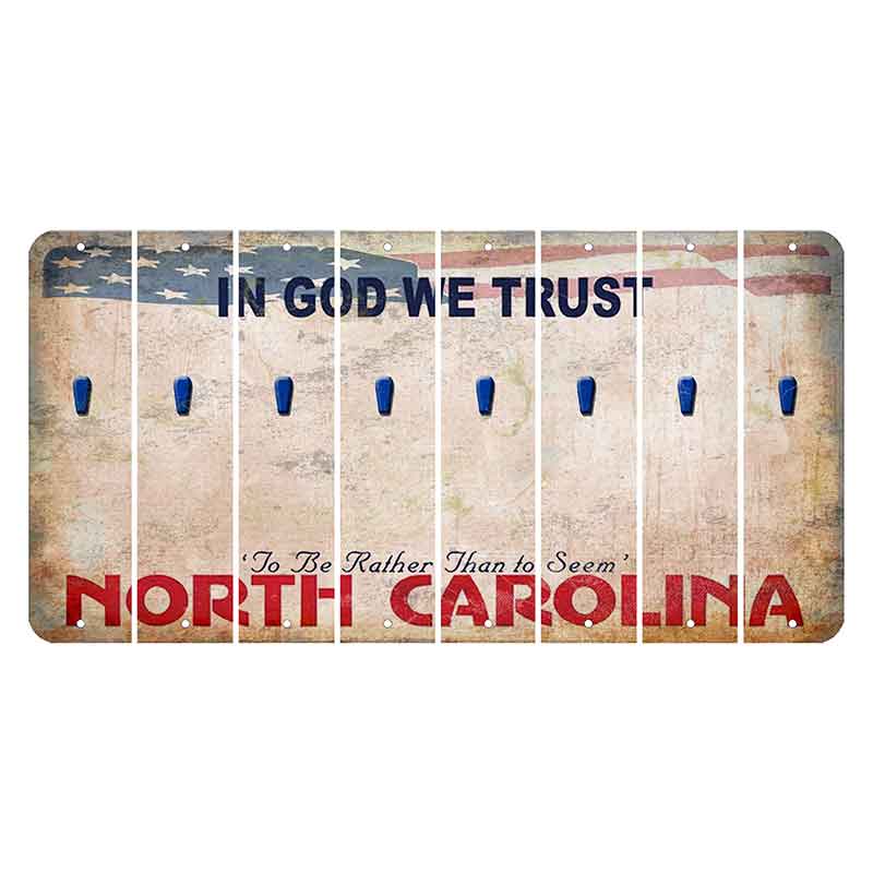 North Carolina In God We Trust Cut License Plate Strips (Set of 8) Apostrophe