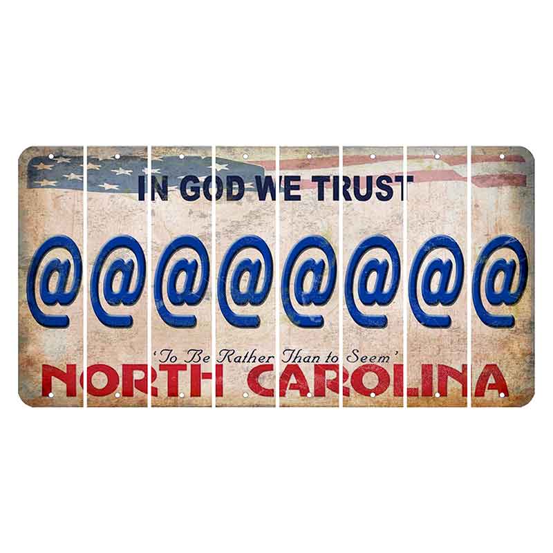 North Carolina In God We Trust Cut License Plate Strips (Set of 8) At Sign