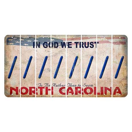 North Carolina In God We Trust Cut License Plate Strips (Set of 8) Forward Slash