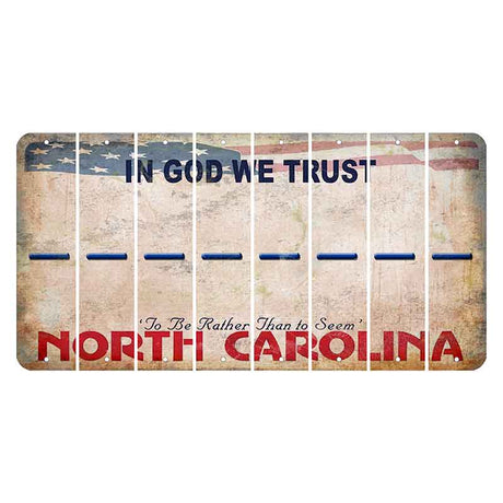 North Carolina In God We Trust Cut License Plate Strips (Set of 8) Hyphen