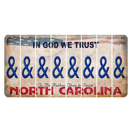 North Carolina In God We Trust Cut License Plate Strips (Set of 8) And Sign