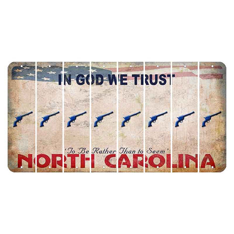 North Carolina In God We Trust Cut License Plate Strips (Set of 8) Revolver