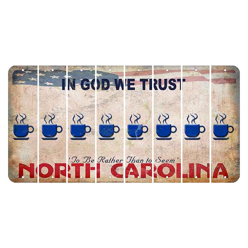 North Carolina In God We Trust Cut License Plate Strips (Set of 8) Coffee Mug