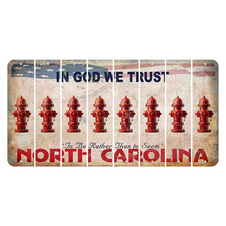 North Carolina In God We Trust Cut License Plate Strips (Set of 8) Fire Hydrant