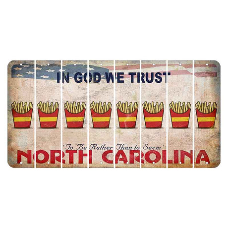 North Carolina In God We Trust Cut License Plate Strips (Set of 8) French Fries