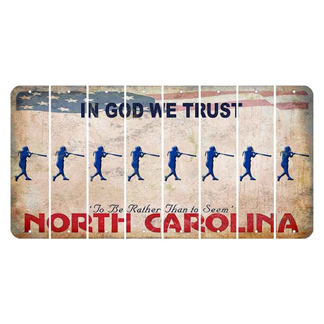 North Carolina In God We Trust Cut License Plate Strips (Set of 8) Softball Batter