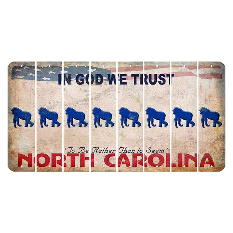 North Carolina In God We Trust Cut License Plate Strips (Set of 8) Gorilla