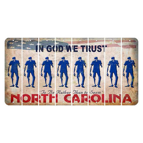 North Carolina In God We Trust Cut License Plate Strips (Set of 8) Zombie