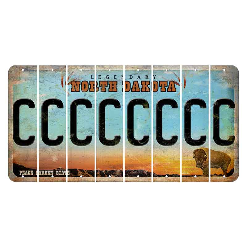 North Dakota Legendary Cut License Plate Strips (Set of 8) C