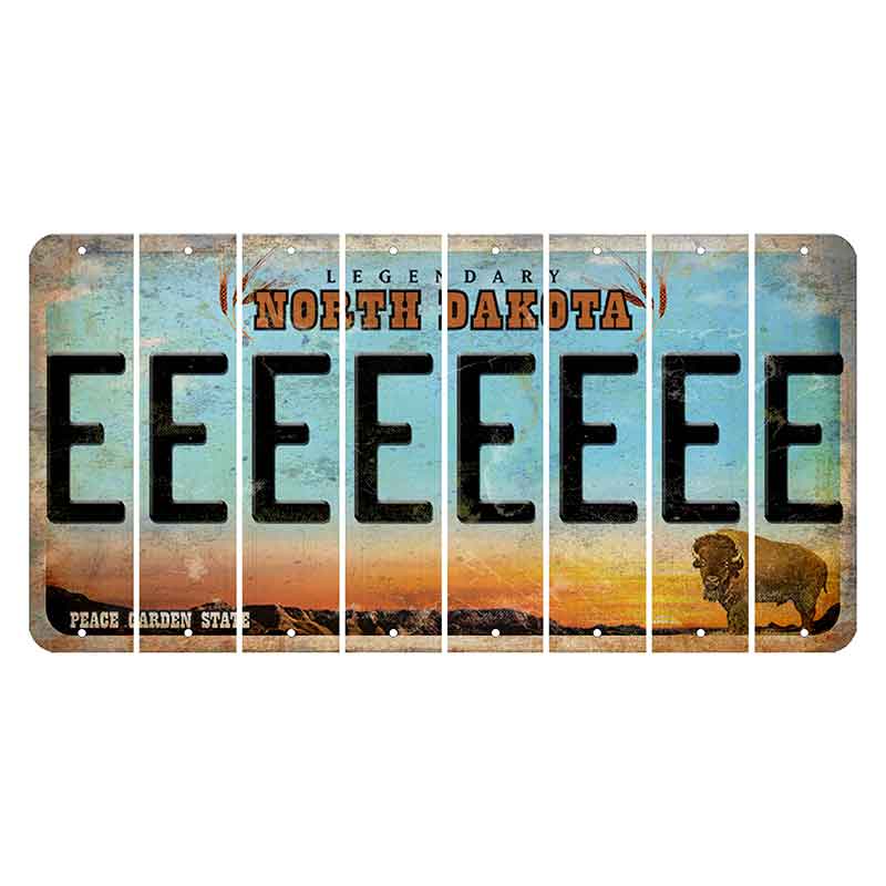 North Dakota Legendary Cut License Plate Strips (Set of 8) E