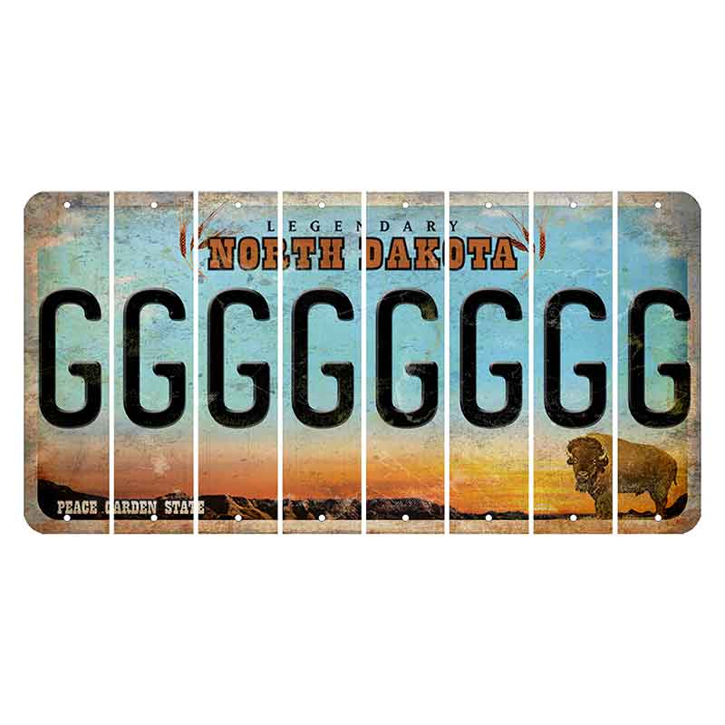 North Dakota Legendary Cut License Plate Strips (Set of 8) G