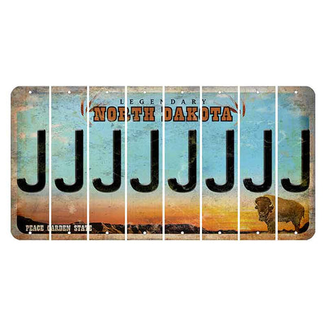 North Dakota Legendary Cut License Plate Strips (Set of 8) J