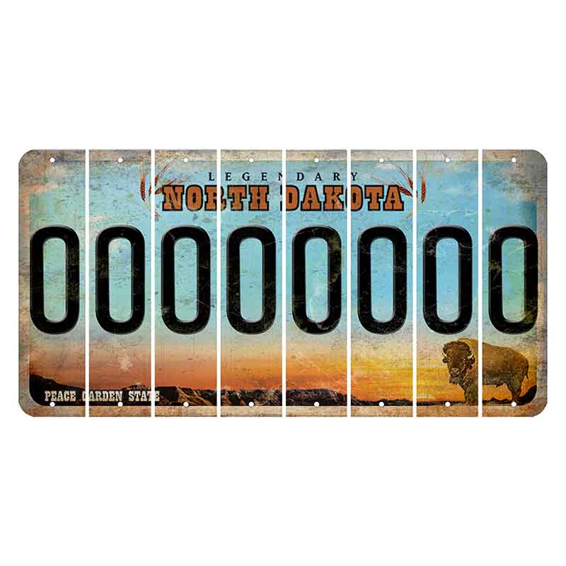 North Dakota Legendary Cut License Plate Strips (Set of 8) O