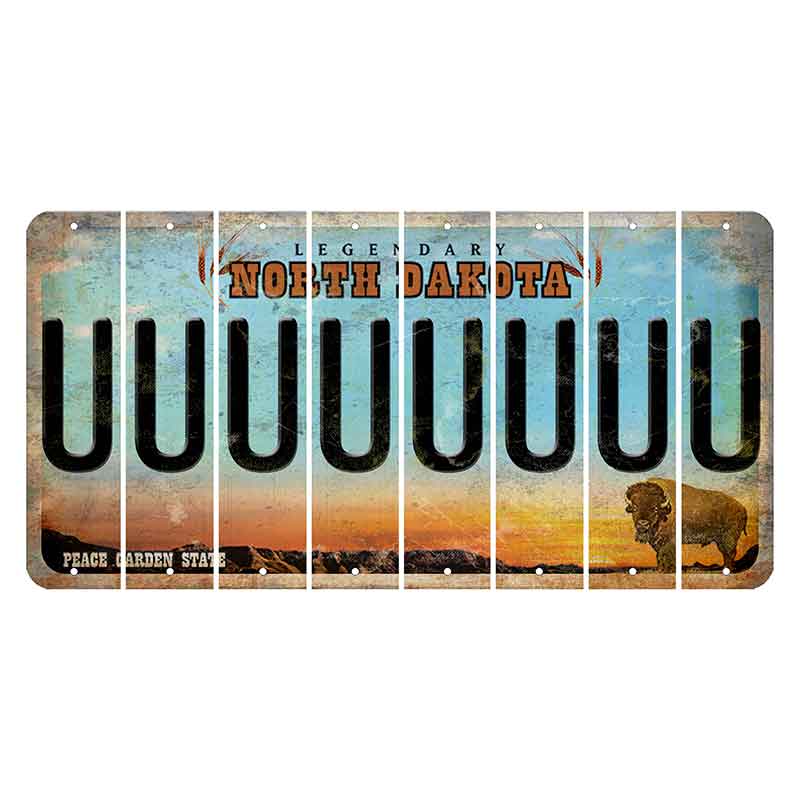 North Dakota Legendary Cut License Plate Strips (Set of 8) U