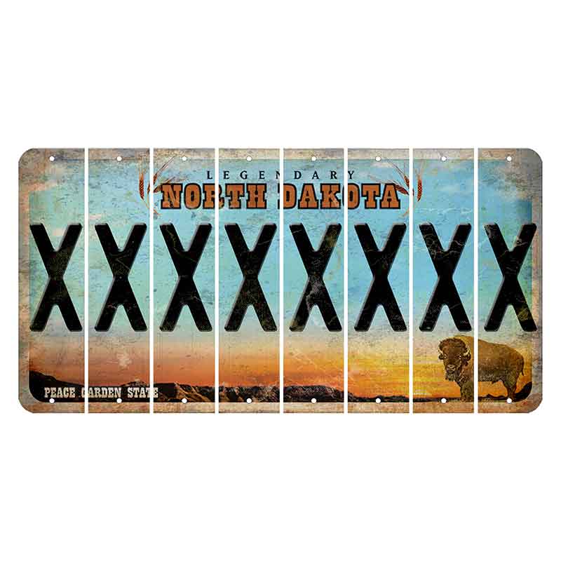 North Dakota Legendary Cut License Plate Strips (Set of 8) X