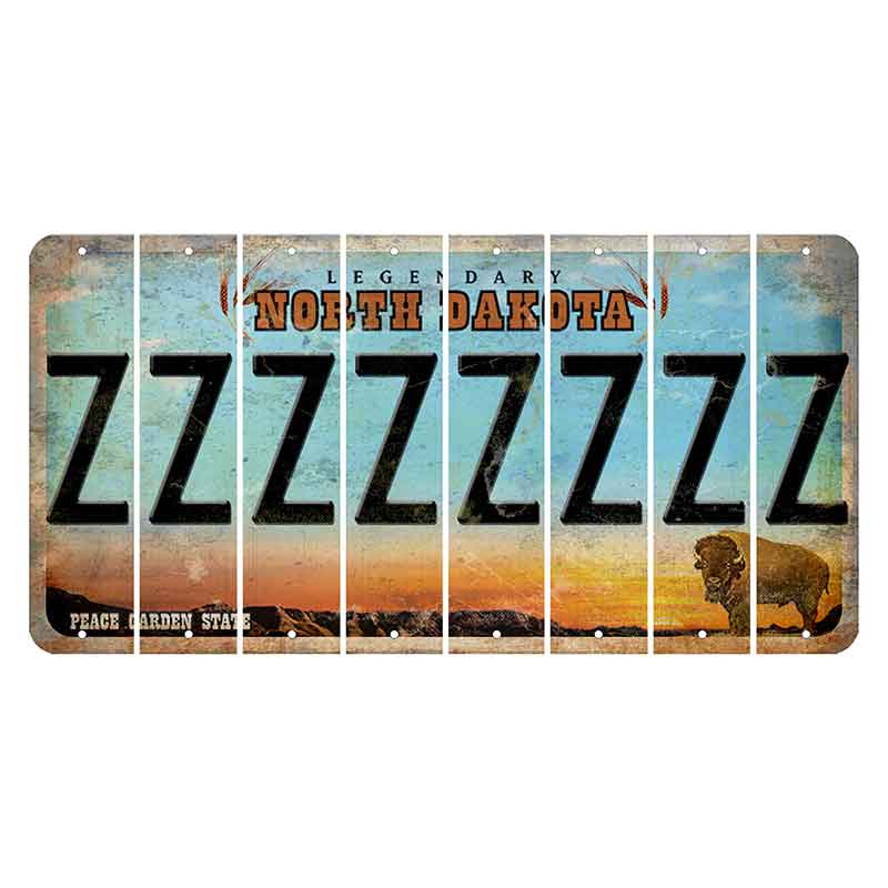 North Dakota Legendary Cut License Plate Strips (Set of 8) Z