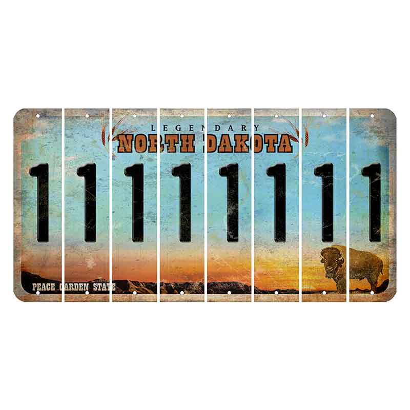 North Dakota Legendary Cut License Plate Strips (Set of 8) 1