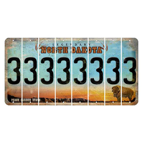 North Dakota Legendary Cut License Plate Strips (Set of 8) 3