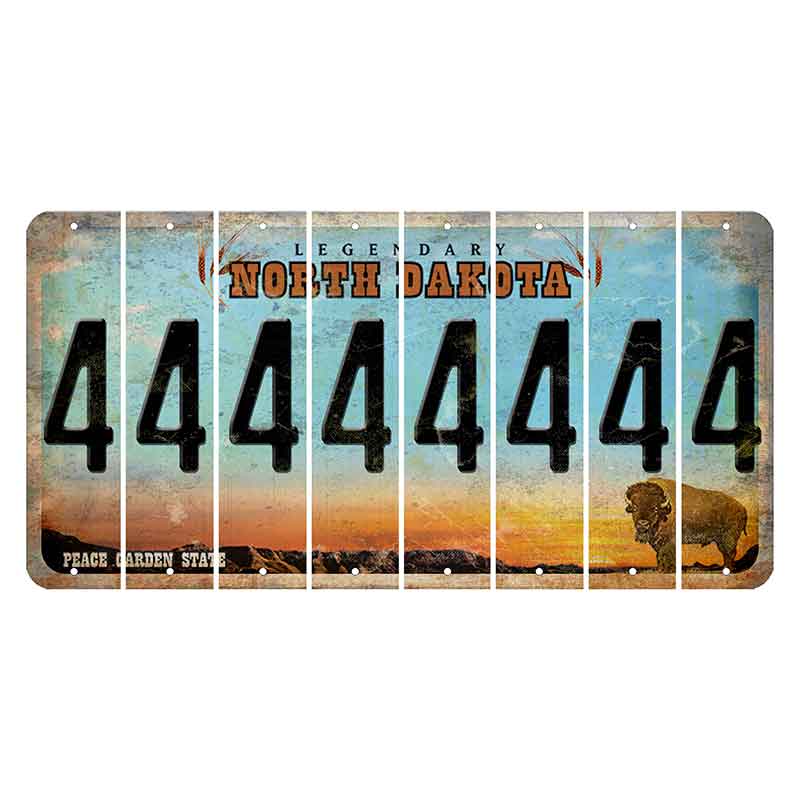 North Dakota Legendary Cut License Plate Strips (Set of 8) 4