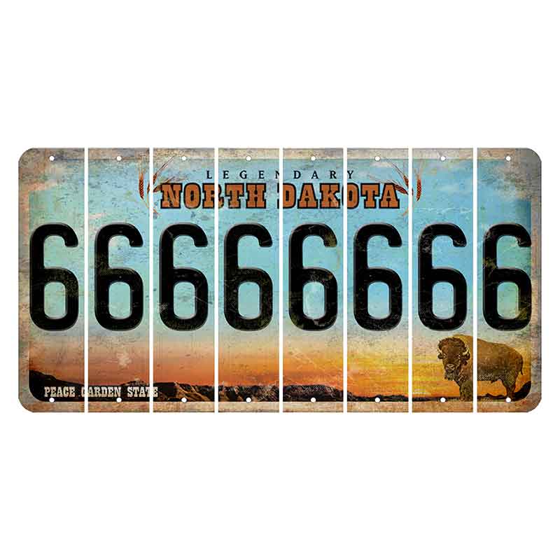 North Dakota Legendary Cut License Plate Strips (Set of 8) 6