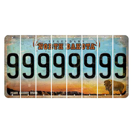 North Dakota Legendary Cut License Plate Strips (Set of 8) 9