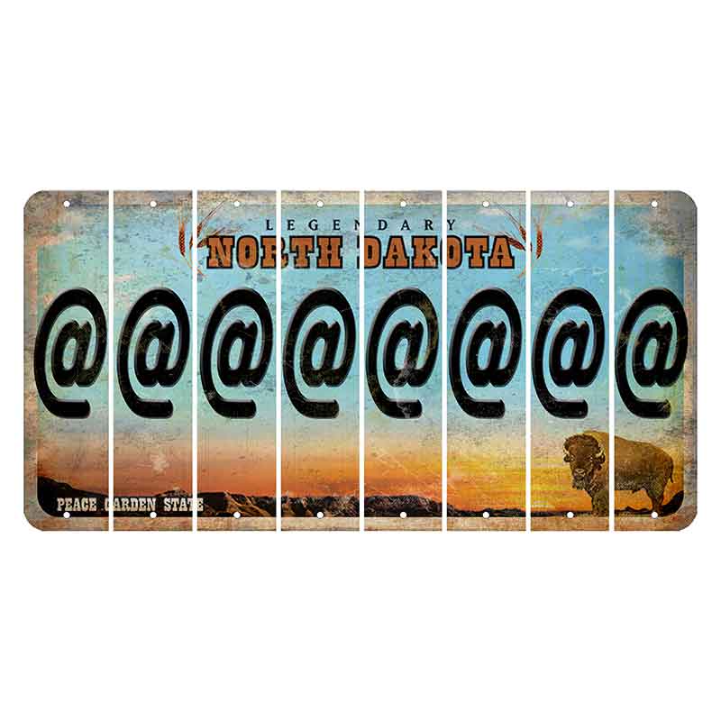 North Dakota Legendary Cut License Plate Strips (Set of 8) At Sign