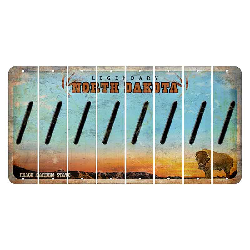 North Dakota Legendary Cut License Plate Strips (Set of 8) Forward Slash