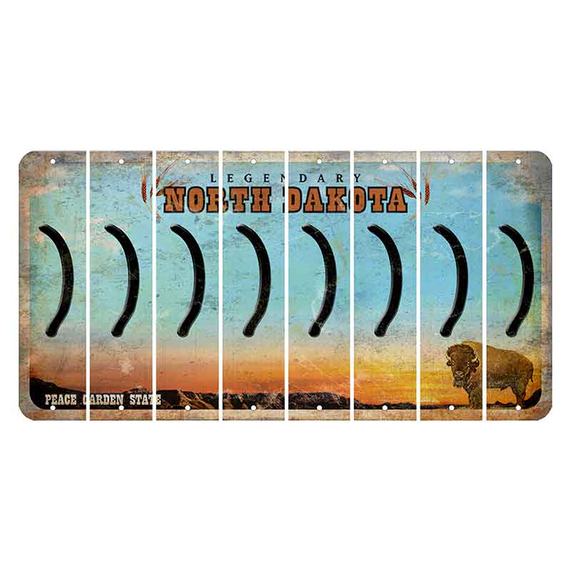 North Dakota Legendary Cut License Plate Strips (Set of 8) Parenthesis - Right