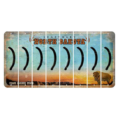 North Dakota Legendary Cut License Plate Strips (Set of 8) Parenthesis - Right