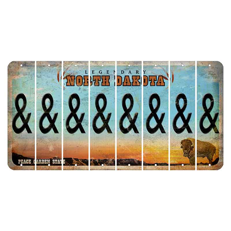 North Dakota Legendary Cut License Plate Strips (Set of 8) And Sign