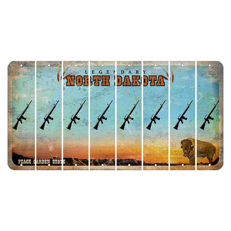 North Dakota Legendary Cut License Plate Strips (Set of 8) Rifle