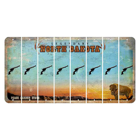 North Dakota Legendary Cut License Plate Strips (Set of 8) Revolver