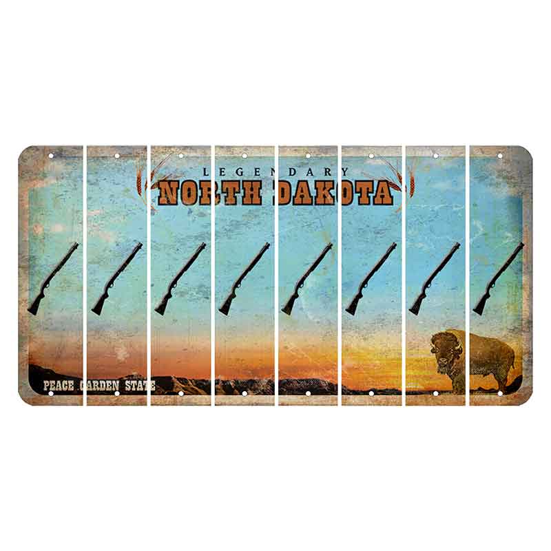 North Dakota Legendary Cut License Plate Strips (Set of 8) Shotgun