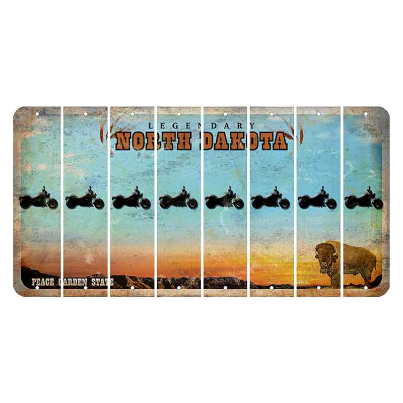 North Dakota Legendary Cut License Plate Strips (Set of 8) Motorcycle