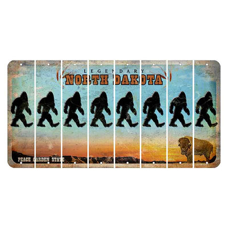 North Dakota Legendary Cut License Plate Strips (Set of 8) Bigfoot