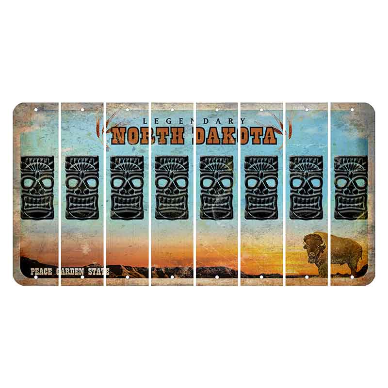 North Dakota Legendary Cut License Plate Strips (Set of 8) Tiki