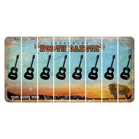 North Dakota Legendary Cut License Plate Strips (Set of 8) Guitar