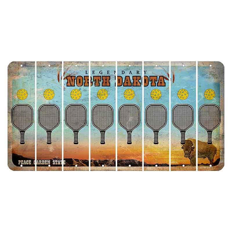 North Dakota Legendary Cut License Plate Strips (Set of 8) Pickleball