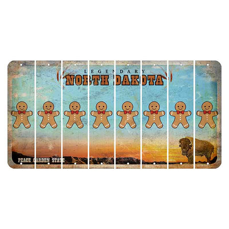 North Dakota Legendary Cut License Plate Strips (Set of 8) Gingerbread Man